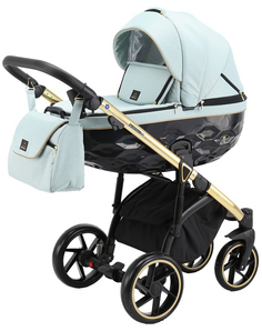Коляска 2 в 1 BeBe-mobile Castello Pro SE BCP-102 мятный/золотая рама