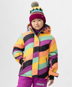 Куртка зимняя с мембраной и принтом разноцветная Button Blue 222BBGA41020005 р.122