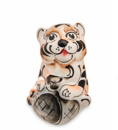 Фигурка Тигренок с мешком цв. (Гжельский фарфор) ГЛ- 40 113-709148 Арт ист