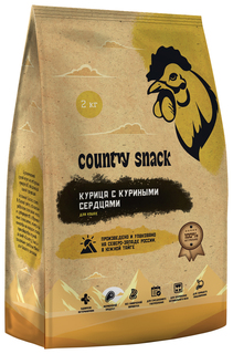 Сухой корм для кошек Country Snack курица с куриными сердцами, 2 кг