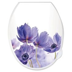 Сиденье для унитаза с декором "Синие маки" (10) Violet