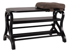 Обувница Диана темно-коричневый/ткань Мебелик