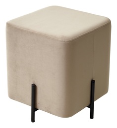 Пуф для гостиной М-City ФЕЛИКС квадратный бежевый #5, велюр / черный каркас