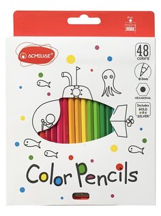 Цветные карандаши для рисования + точилка ACMELIAE Color Pencils, 9403-48, 48 цветов