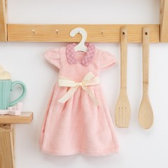 Кухонное полотенце платье на вешалке Этель 25*30 см розовое 4720085