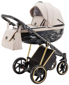 Коляска 2 в 1 BeBe-mobile Castello Sport SE BCS-101 бежевый/золотая рама