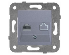 Panasonic Karre Plus & Arkedia Slim WKTT04052SL-RU Silver без рамки с одним гнездом