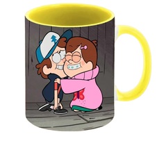 Кружка CoolPodarok Гравити фолз Мэбл и диппер Сундук Серый фон Gravity Falls Mabl&Dipper