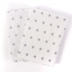 Простынь на резинке Forest kids Little Stars для круглого и овального матраса 2 шт. серый