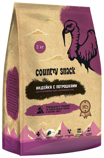 Сухой корм для кошек Country Snack индейка с потрошками, для стерилизованных, 2 кг