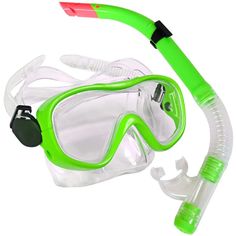 Набор для плавания маска+трубка E33109-2 ПВХ, зеленый Спортекс