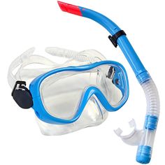 Набор для плавания маска+трубка E33109-1 ПВХ, синий Спортекс