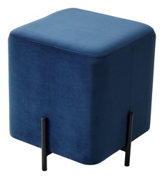 Пуф для гостиной М-City ФЕЛИКС квадратный синий #29, велюр / черный каркас