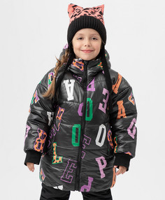 Пальто зимнее с капюшоном черное Button Blue 222BBGMC45040825 р.128