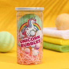 Набор шипучих бомбочек для ванн Unicorn Bubbles, для расслабления + для бодрости, 2 шт Fito косметик