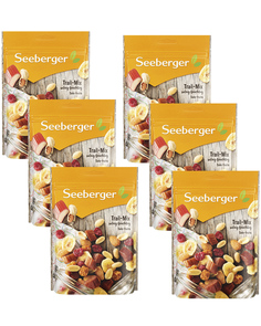 Смесь Seeberger орехов, соленого арахиса, ягод, ревеня и банановых чипсов 150 гр. - 6 шт