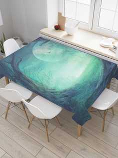 Скатерть прямоугольная JoyArty "Луна спряталась в лесу" из сатена, 120x145 см