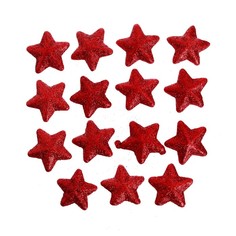 Фигурка для поделок и декора Звезда, набор 15 шт, размер 1 шт: 3,5×3,5×2 см, цвет красный Страна Карнавалия