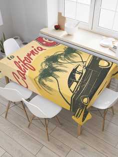 Скатерть прямоугольная JoyArty "Приглашение в Калифорию" из сатена, 120x145 см