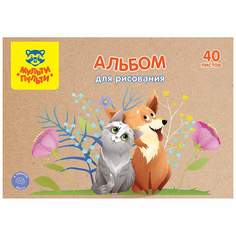 Альбом для рисования Мульти-Пульти 335602, A4, 40 листов, 100 г/м2, 5 штук