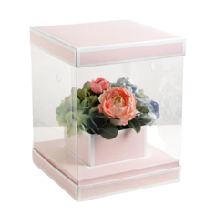 Коробка для цветов с вазой и PVC окнами складная Follow Your Dreams, 23 х 30 х 23 см Дарите Счастье