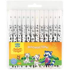 Набор фломастеров Мульти-Пульти "Енот И Далматинцы", арт. 240217, 12 цв х 5 упак.