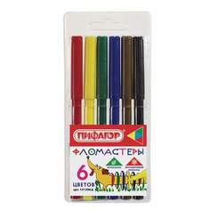 Набор фломастеров Пифагор "Веселая Такса", арт. 151396, 6 цв х 18 упак.