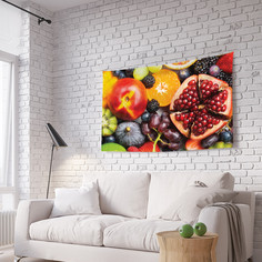 Горизонтальное фотопанно на стену JoyArty "Корзина фруктов" из ткани 150х200 см