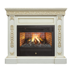 Электрокамин с широким очагом 3D Real-Flame Ekaterina 26 WT с очагом 3D Novara