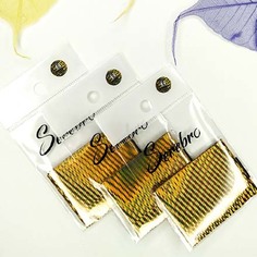 Набор Serebro Фольга для дизайна ногтей №44, золотой дождь, средний, 5 шт.