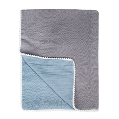 Плед детский муслиновый хлопковый BELLEHOME SkyBlue 95х135 см