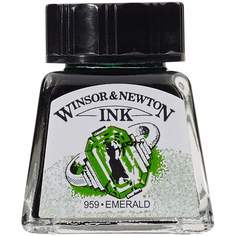 Тушь Winsor&Newton 317118 для рисования, изумрудный, 14 мл, 3 штуки