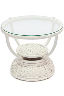 Столик кофейный Andrea ротанг, D60х50см, TCH White белый Tet Chair