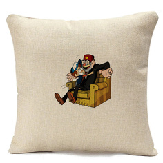 Подушка бежевая CoolPodarok Мультфильмы.Гравити Фолз..Gravity falls.(мужчина в кресле)
