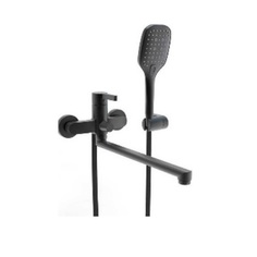 Смеситель для ванны STICK с длинным изливом с аксессуарами STICK, черный STK1600BK