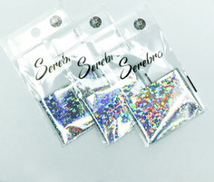 Набор Serebro Фольга для дизайна ногтей №67, голографические абстракции, 5 шт.