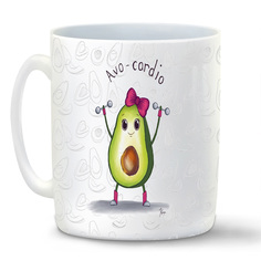 Кружка белая CoolPodarok Авокадо Avo cardio