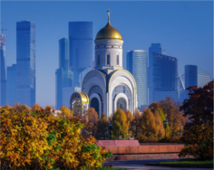 Алмазная мозаика стразами Ripoma Храм Георгия Победоносца 00114913 40х50 см