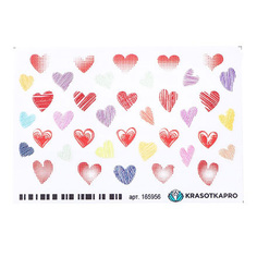 Набор KrasotkaPro 3D-стикер для ногтей Сердце. Любовь, 3 шт.