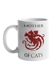 Кружка СувенирShop "Mother of cats Кошка Игра Престолов" 330 мл