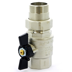 Кран шаровой Bugatti Oregon американка, полнопроходной 1 1/4" НР-ВР бабочка (03220042)