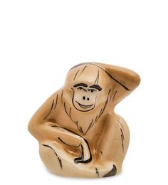 Фигурка "Гибон" цв. (Гжельский фарфор) ГЛ-851 113-70114 No Brand