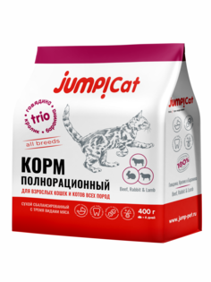 Сухой корм для кошек Jump Trio Adult с тремя видами мяса, 0,4 кг Jump!