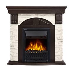 Electrolux Torre Classic с очагом Classic EFP/P-1020LS камень белый, шпон венге