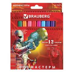 Набор фломастеров Brauberg "Star Patrol", арт. 150544, 12 цв х 5 упак.