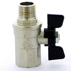 Кран шаровой Bugatti Nevada полнопроходной 1/2" НР-ВР бабочка (04070066)