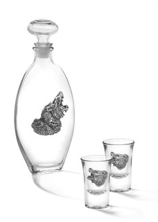 Набор для водки Chinelli Медведь овал.штоф