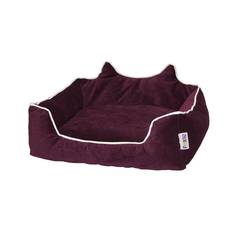 Лежак для животных FOXIE Colour Real 60х50х15см с ушками бордо