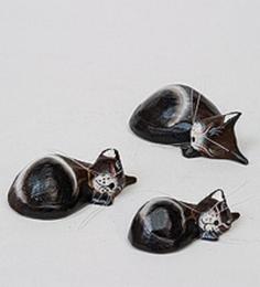 Статуэтка Decor and Gift, Кошка коричневая, 10 см, 3 шт