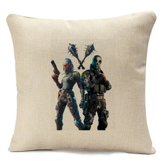 Подушка бежевая CoolPodarok Игры.Калда.Call Of Duty.( двое в масках)